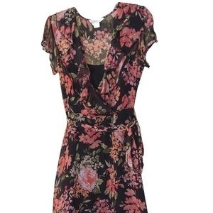 Christopher&Banks formal dress size 19 floral dress sheer winter dress medium